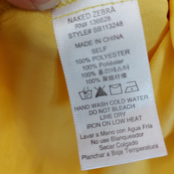 Naked Zebra yellow off the the shoulder blouse with ruffle detail on the… - Picture 5 of 6